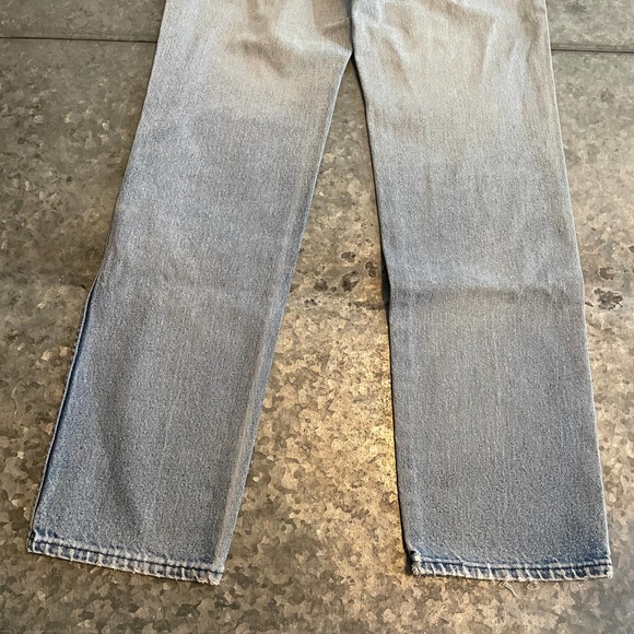 Vintage Wrangler USA Medium Light Blue Wash Distressed Denim Jeans Mens 30 - Picture 13 of 13